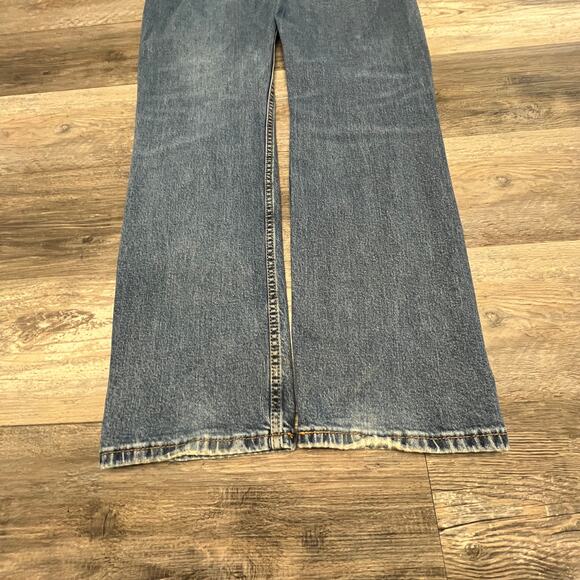 Levis 514 Mid Wash Blue 34x33 Straight Fit Stretch Faded Denim Jeans Red Tab - Picture 4 of 13